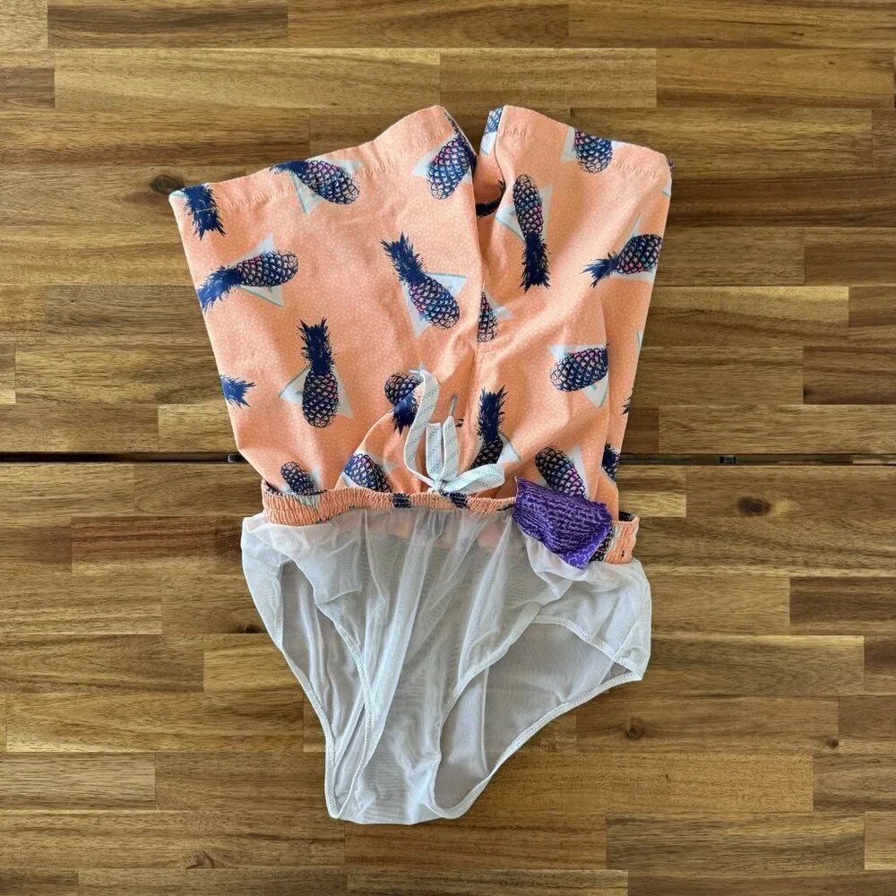 Chubbies Swim Shorts‎ Mens Small Orange Blue Pineapple Print Swimwear Trunks